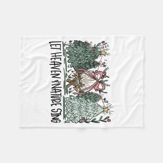 Retro Funny Let Heaven And Nature Sing Nes Tree Ch Fleecedecke (Vorderseite (Horizontal))