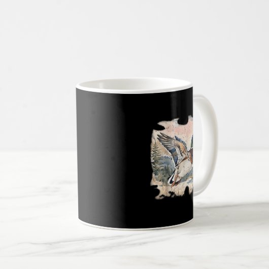 Retro Funny Mallard Duck Waterfowl Hunting Cozy Se Kaffeetasse (VorderseiteRechts)