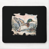 Retro Funny Mallard Duck Waterfowl Hunting Cozy Se Mousepad (Vorne)