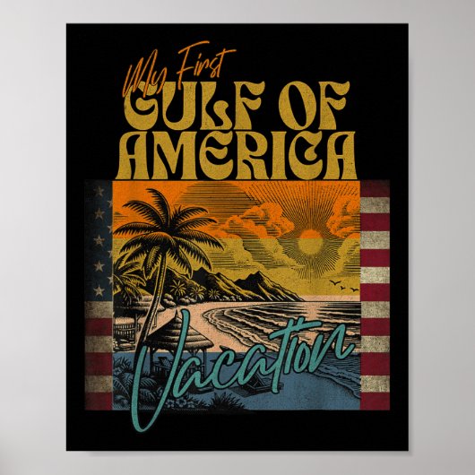 Retro Funny mein erster Golf von Amerika Urlaub Poster (Vorne)