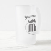 Retro Funny Mr Mustache Groom Mattglas Bierglas (VorderseiteRechts)