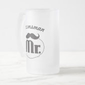Retro Funny Mr Mustache Groom Mattglas Bierglas (Vorderseite Links)