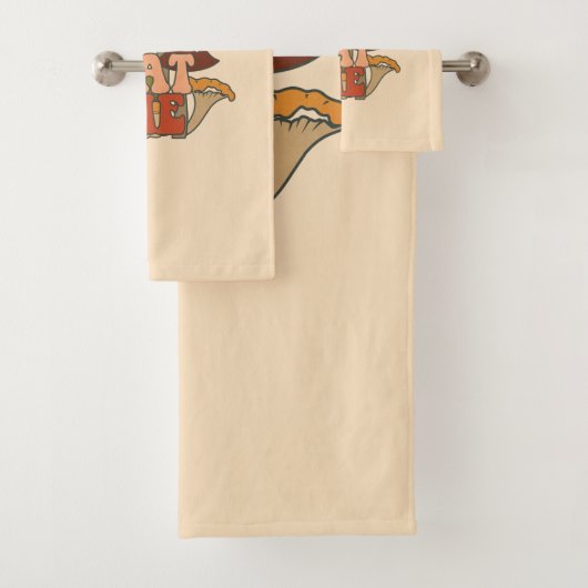 Retro Funny Mushroom | Essen Sie mich Badhandtuch Set (Insitu)