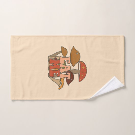 Retro Funny Mushroom | Essen Sie mich Badhandtuch Set (Handtuch)