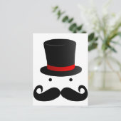 Retro Funny Mustache Mustache Man Gent Postkarte (Stehend Vorderseite)
