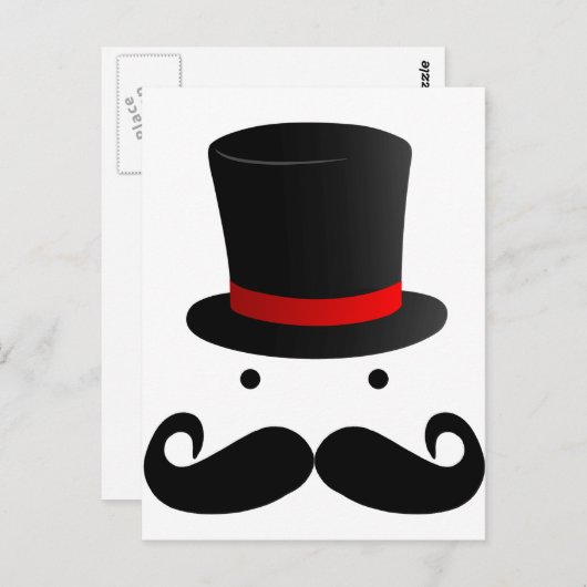 Retro Funny Mustache Mustache Man Gent Postkarte (Vorne/Hinten)