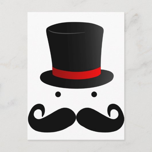 Retro Funny Mustache Mustache Man Gent Postkarte (Vorderseite)