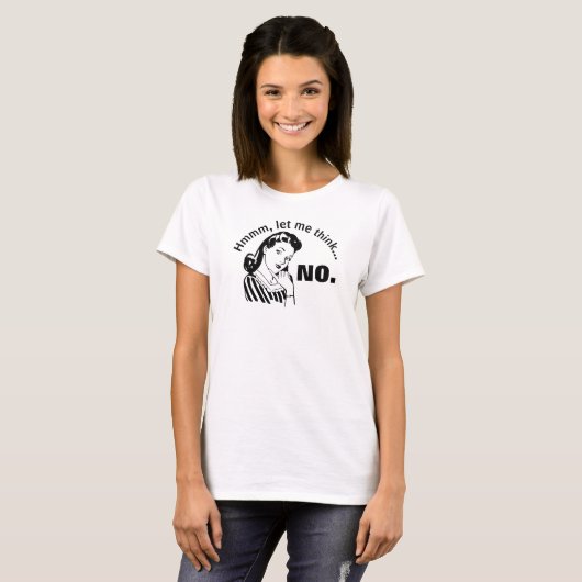 Retro Funny No Basic T - Shirt (Vorne ganz)