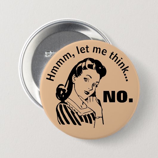 Retro Funny No Button (Vorne & Hinten)