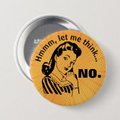 Retro Funny No Button (Vorne & Hinten)