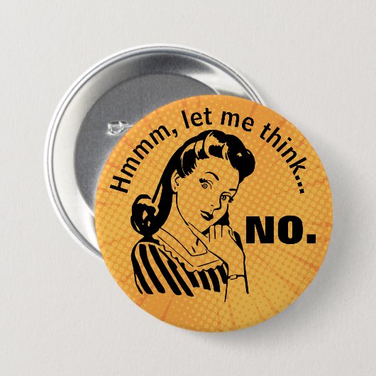 Retro Funny No Button (Vorne & Hinten)