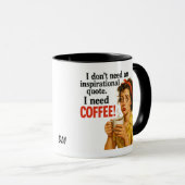 Retro Funny No Inspiration Kaffee Tasse (VorderseiteRechts)