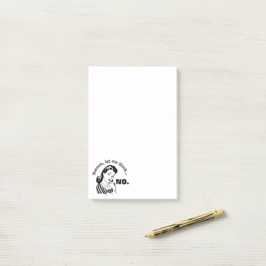 Retro Funny No Post-it Klebezettel (Auf Schreibtisch)