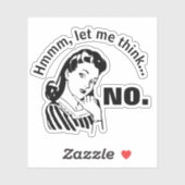 Retro Funny No Sticker (Blatt)