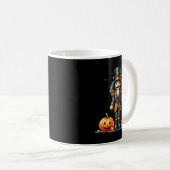 Retro Funny Nutcracker And Pumkins Hallothanksmas Kaffeetasse (VorderseiteRechts)