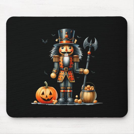 Retro Funny Nutcracker And Pumkins Hallothanksmas Mousepad (Vorne)