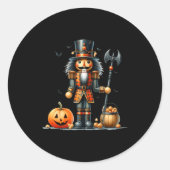 Retro Funny Nutcracker And Pumkins Hallothanksmas Runder Aufkleber (Vorderseite)