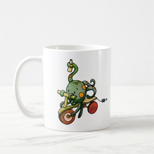 Retro Funny Octopus Drinks Kaffeetasse (Links)