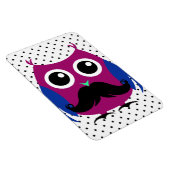 Retro Funny Owl mit Handlebar Mustache Magnet (Rechte Seite)