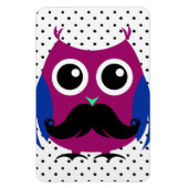 Retro Funny Owl mit Handlebar Mustache Magnet (Vertikal)