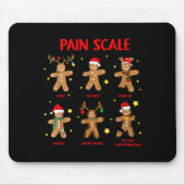 Retro Funny Pain Scale Gingerbread Nurse Christmas Mousepad (Vorne)