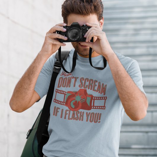 Retro Funny Phrase Fotokamera Flash T-Shirt