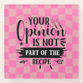 Retro Funny Pink Kitchen Sprichwort Glasuntersetzer (Vorderseite)