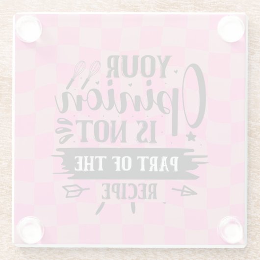 Retro Funny Pink Kitchen Sprichwort Glasuntersetzer (Rückseite)