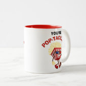 Retro Funny Popcorn Spaß-Geschenk für Freunde Zweifarbige Tasse (VorderseiteRechts)