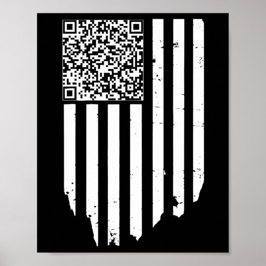 Retro Funny Qr Trump Tanzcode Poster (Vorne)