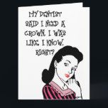 RETRO FUNNY QUEEN BIRTHDAY FRIEND GREETING CARDS KARTE<br><div class="desc">FUNNY RETRO FRAU "QUEEN" BIRTHDAY CARD</div>