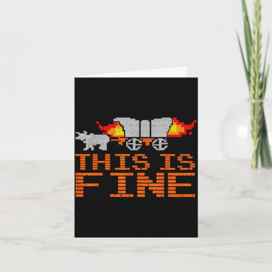 Retro Funny Quote This Is Fine Sarcasm Gift Karte (Vorderseite)