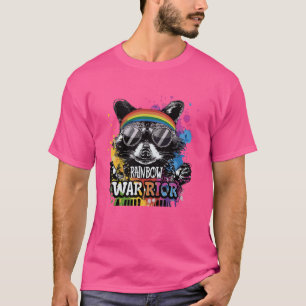 Retro Funny Raccoon Liebe Sonnenbrille Grafischer  T-Shirt