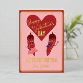 Retro Funny Red Hot Pepper Valentine's Day Gold Folien Feiertagskarte (Stehend vorne)