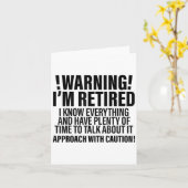 Retro Funny Retirement Rtiree Warner Im Remüde Karte (Gelbe Blume)