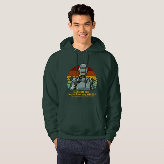 Retro funny robot needs oiling hoodie (Vorne ganz)