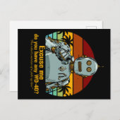 Retro funny robot needs oiling postkarte (Vorne/Hinten)