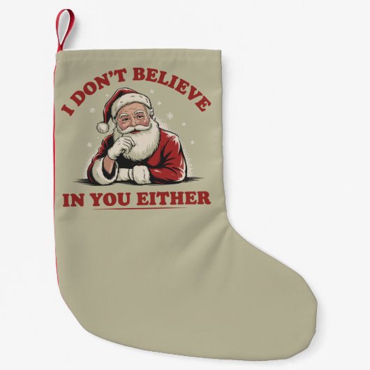Retro Funny Santa I glaubt nicht an euch, entweder Kleiner Weihnachtsstrumpf (Vorderseite)