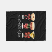 Retro Funny Santa's Little Helper Martini Merry Ch Fleecedecke (Vorderseite (Horizontal))