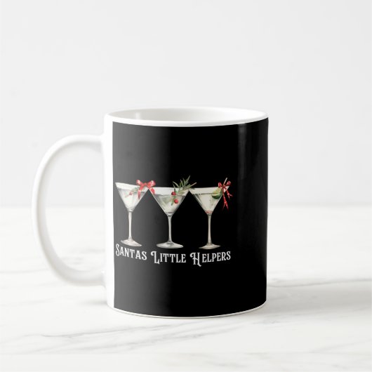 Retro Funny Santa's Little Helper Martini Merry Ch Kaffeetasse (Links)