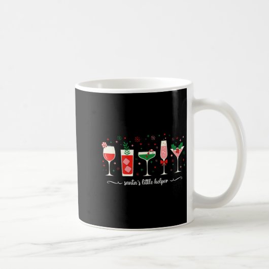 Retro Funny Santa's Little Helper Martini Merry Ch Kaffeetasse (Rechts)