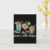 Retro Funny Santa's Little Helper Martini Merry Ch Karte (Gelbe Blume)