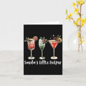 Retro Funny Santa's Little Helper Martini Merry Ch Karte (Gelbe Blume)