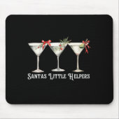 Retro Funny Santa's Little Helper Martini Merry Ch Mousepad (Vorne)