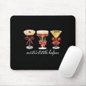 Retro Funny Santa's Little Helper Martini Merry Ch Mousepad (Mit Mouse)