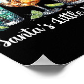 Retro Funny Santa's Little Helper Martini Merry Ch Poster (Ecke)