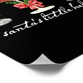 Retro Funny Santa's Little Helper Martini Merry Ch Poster (Ecke)