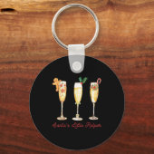 Retro Funny Santa's Little Helper Martini Merry Ch Schlüsselanhänger (Vorderseite)