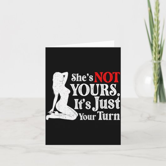 Retro Funny Sarcastic She Is Not Yours It Is Just  Karte (Vorderseite)