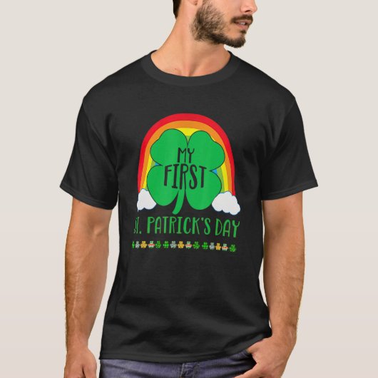 Retro Funny Shamrock Irish Happy 1st St.Patrick's  T-Shirt (Vorderseite)